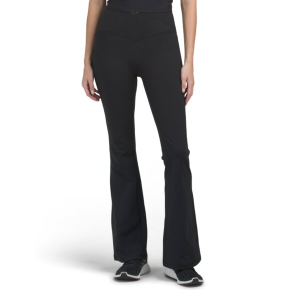 YOGALICIOUS Black Lux Sophia Crossover Flared Leg Pants - Picture 1 of 2